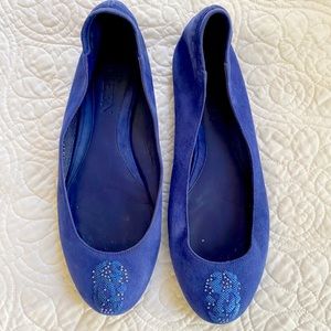Alexander McQueen blue suede ballet flats size 9 or 39 1/2